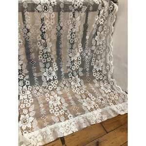 Vintage JC Penny Lace Window Curtain Panel 60" wide x 60" long